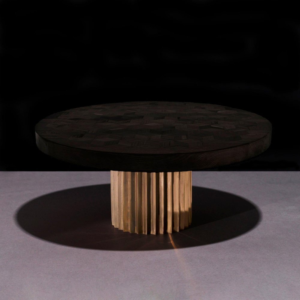 Doris Ebonized Oak Round Dining Table by Fred and Juul