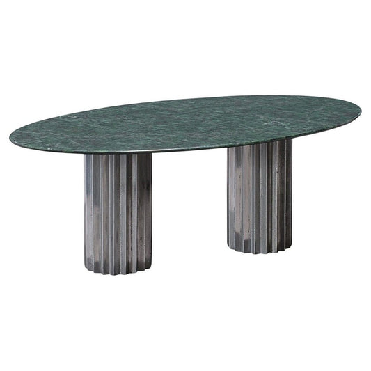 Doris Green Serpentino Marble Oval Dining Table by Fred and Juul