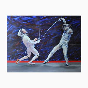 Dorota Zych-Charaziak, Swordsman. Duel, 2020, Oil on Canvas-XHG-1214485