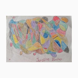 Dorothe Bircher - Composition - Original Pastel Drawing - Late 20th Century-ZCI-839459