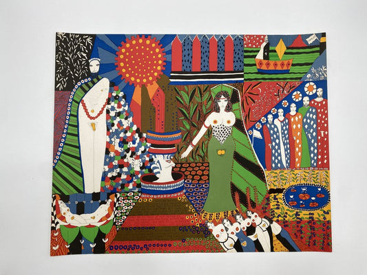 Dorothy Iannone, Merlin and the Lady Vivian, 1973, Color Lithograph