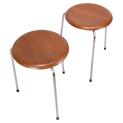 Dot Stools Model 3170 in Teak by Arne Jacobsen for Fritz Hansen, 1950s, Set of 2-UY-2027289