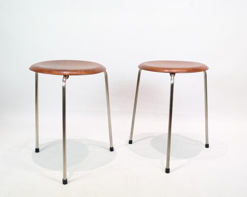 Dot Stools Model 3170 in Teak by Arne Jacobsen for Fritz Hansen, 1950s, Set of 2-UY-2027289