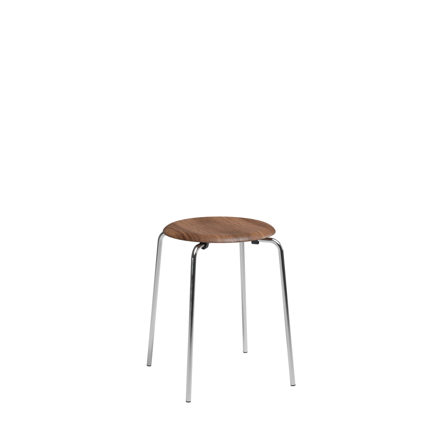 Dot Stool by Fritz Hansen #Chrome / Walnut