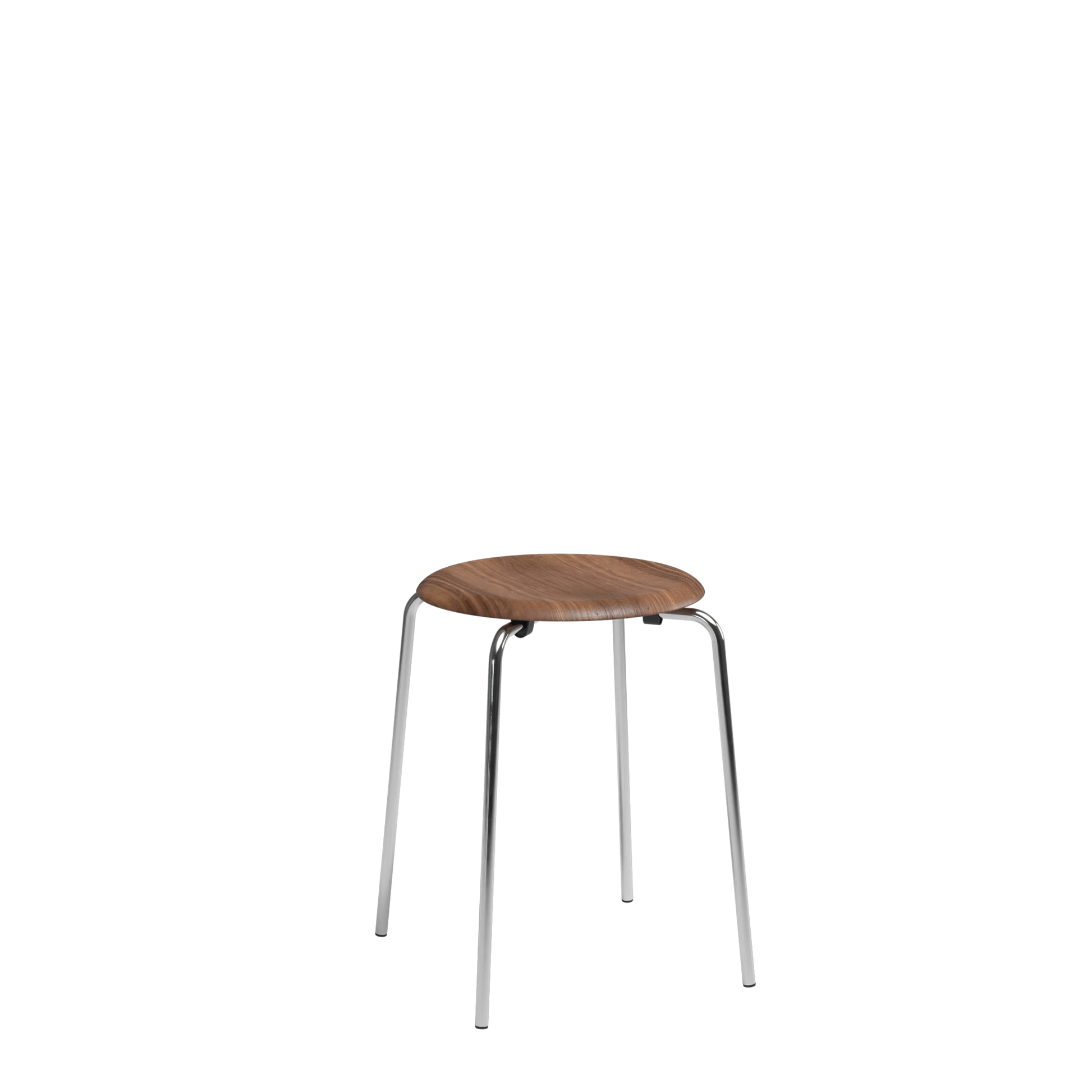 Dot Stool by Fritz Hansen #Chrome / Walnut