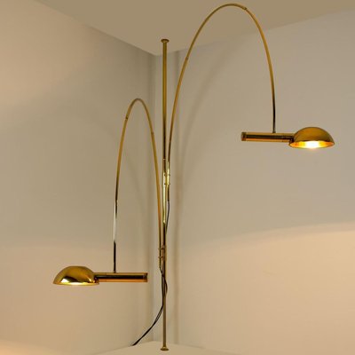 Double Ball Brass Arc Floor Lamp with Adjustable Height by Florian Schulz, 1970-VDW-839152