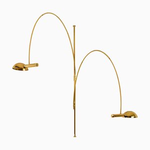 Double Ball Brass Arc Floor Lamp with Adjustable Height by Florian Schulz, 1970-VDW-839152