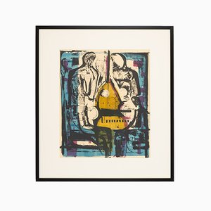 Double Bass, Color Lithograph, Framed-GPP-1054046