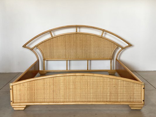 Double Bed in Bamboo and Wicker, 1980s-NPC-1816577