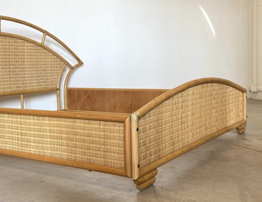 Double Bed in Bamboo and Wicker, 1980s-NPC-1816577