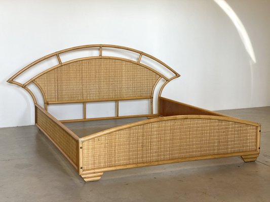 Double Bed in Bamboo and Wicker, 1980s-NPC-1816577