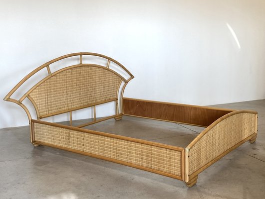 Double Bed in Bamboo and Wicker, 1980s-NPC-1816577