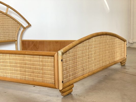 Double Bed in Bamboo and Wicker, 1980s-NPC-1816577