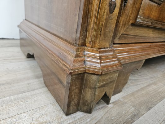 Double Body Bookcase in Walnut and Walnut Root with Shelves and Worked Doors, 1980s-ZUW-2019880