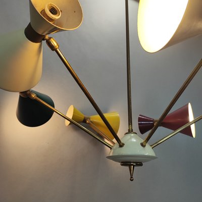 Double Colored Cone Chandelier, 1950s-FXH-2034562