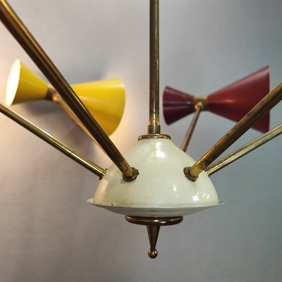 Double Colored Cone Chandelier, 1950s-FXH-2034562