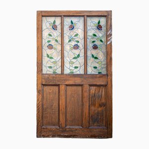 Double Doors with Stained Glass Windows, Early 20th Century, Set of 2-VEI-2021283