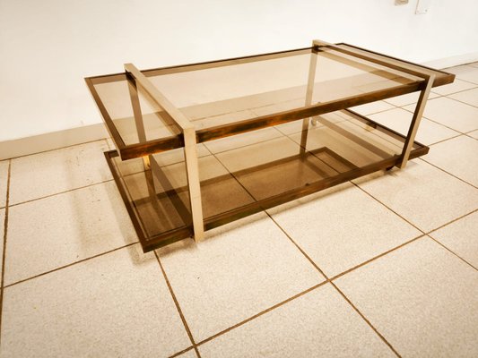 Double Glass Coffee Table with Wheels-QLH-2021650