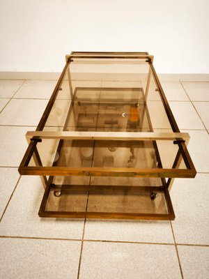 Double Glass Coffee Table with Wheels-QLH-2021650