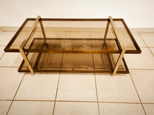 Double Glass Coffee Table with Wheels-QLH-2021650