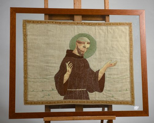 Double Glass Framework with Painted Sheet Depicting San Francesco Italia-RAQ-1319087