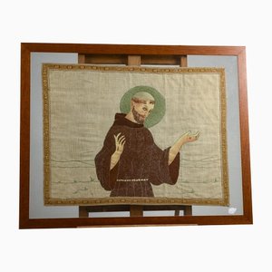 Double Glass Framework with Painted Sheet Depicting San Francesco Italia-RAQ-1319087