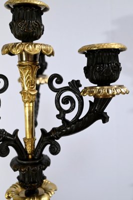 Double-Patina Bronze Candlesticks, Early 19th Century, Set of 2-RVK-1701949