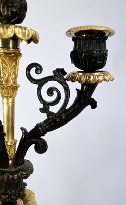 Double-Patina Bronze Candlesticks, Early 19th Century, Set of 2-RVK-1701949