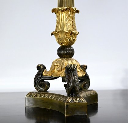 Double-Patina Bronze Candlesticks, Early 19th Century, Set of 2-RVK-1701949