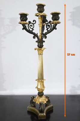 Double-Patina Bronze Candlesticks, Early 19th Century, Set of 2-RVK-1701949