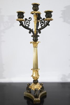 Double-Patina Bronze Candlesticks, Early 19th Century, Set of 2-RVK-1701949