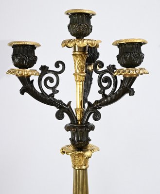 Double-Patina Bronze Candlesticks, Early 19th Century, Set of 2-RVK-1701949