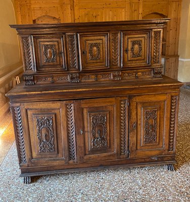 Double Sideboard in Walnut Wood, Tuscany, Late 16th Century-MLN-2025930