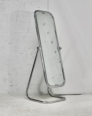 Double-Sided Chromed Steel Psyche Mirror, 1970s-MAO-1806827