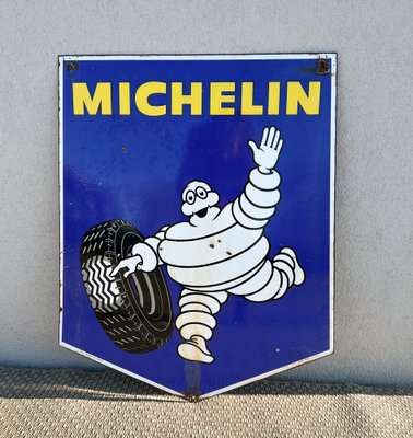 Double-Sided Michelin Tires Porcelain Advertising Sign, France, 1970s-WZZ-1793123