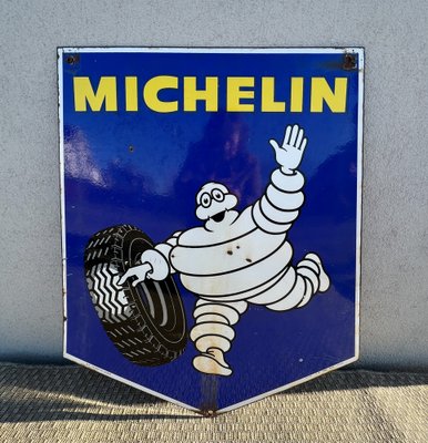 Double-Sided Michelin Tires Porcelain Advertising Sign, France, 1970s-WZZ-1793123