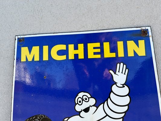 Double-Sided Michelin Tires Porcelain Advertising Sign, France, 1970s-WZZ-1793123