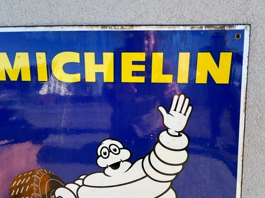 Double-Sided Michelin Tires Porcelain Advertising Sign, France, 1970s-WZZ-1793123