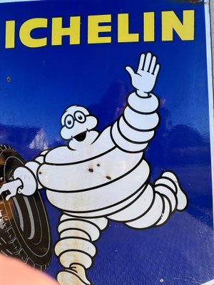 Double-Sided Michelin Tires Porcelain Advertising Sign, France, 1970s-WZZ-1793123