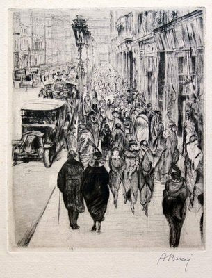 Downtown Paris - Original Etching by Anselmo Bucci - 1915 ca. 1915 ca.-ZCI-761471