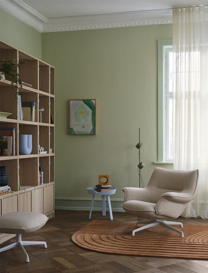 Around coffee table, small, light blue