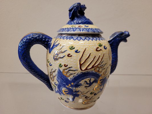 Dragon Motif Coffee / Tea Set in Satsuma Porcelain, Japan, 19th Century, Set of 9-NUC-1444789