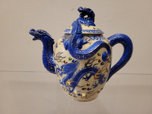 Dragon Motif Coffee / Tea Set in Satsuma Porcelain, Japan, 19th Century, Set of 9-NUC-1444789