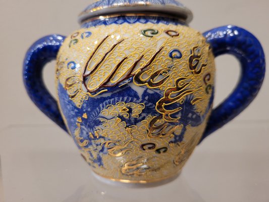 Dragon Motif Coffee / Tea Set in Satsuma Porcelain, Japan, 19th Century, Set of 9-NUC-1444789