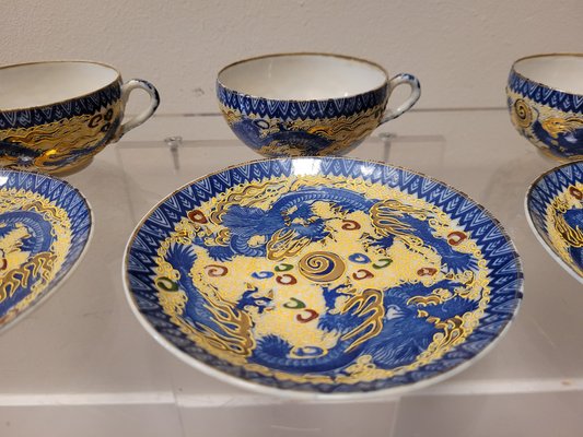 Dragon Motif Coffee / Tea Set in Satsuma Porcelain, Japan, 19th Century, Set of 9-NUC-1444789