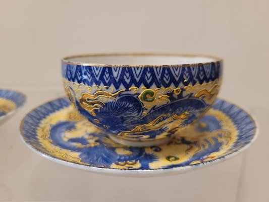 Dragon Motif Coffee / Tea Set in Satsuma Porcelain, Japan, 19th Century, Set of 9-NUC-1444789