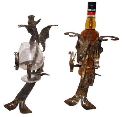 Dragons Cup and Bottle Holders, 1960s, Set of 2-SNX-906475