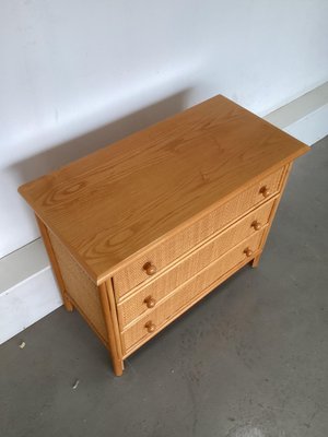 Drawer Cabinet in Bamboo and Rattan, 1970s-SU-1756867