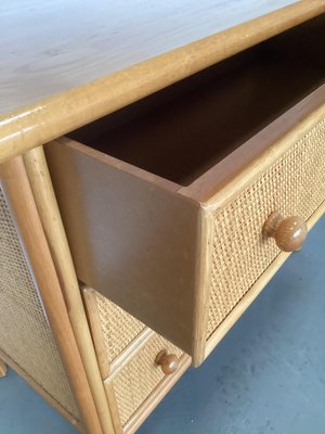 Drawer Cabinet in Bamboo and Rattan, 1970s-SU-1756867