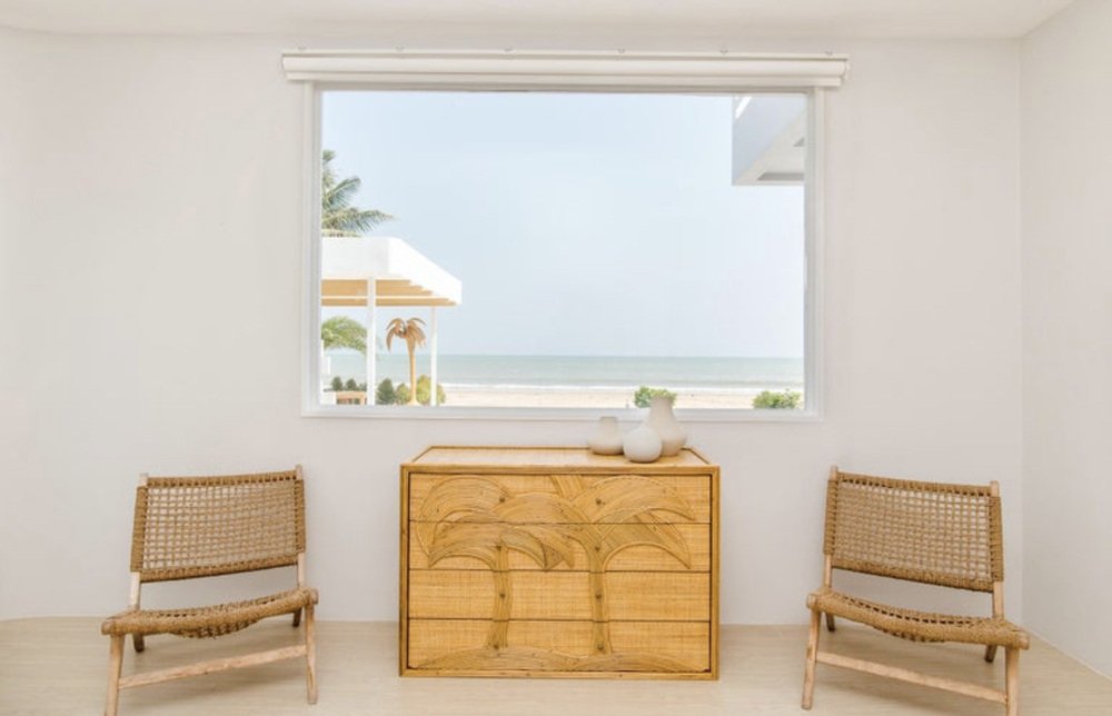 Dresser in Rattan with Raffia Drawers